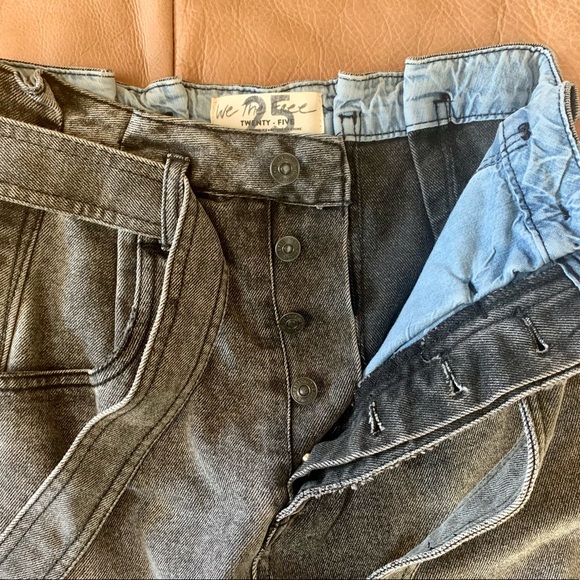 FREE PEOPLE East of Eden Denim Black Mini Skirt - Picture 2 of 5